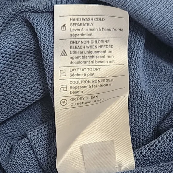 Vince Sheer Textured Knit Crewneck Pullover Blue Womens  Top‎ - Picture 7 of 8